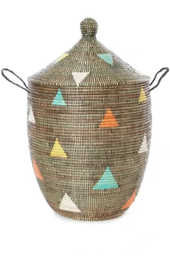 Swahili African Modern Large Teranga Triangles Hamper Basket