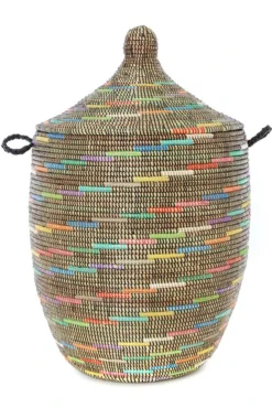 Swahili African Modern Large Sable Swirl Laundry Hamper Basket