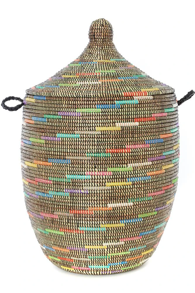 Swahili African Modern Large Sable Swirl Laundry Hamper Basket 3 Swahili African Modern Large Sable Swirl Laundry Hamper Basket