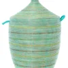 Swahili African Modern Home Goods Large Seaside Stripes Laundry Hamper Basket