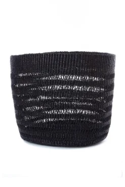 Swahili African Modern Raven Veta Vera Lace Weave Basket Bins Set Home Goods