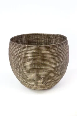 Swahili African Modern Home Goods Black Deep Nesting Basket Set 7 Swahili African Modern Home Goods Black Deep Nesting Basket Set