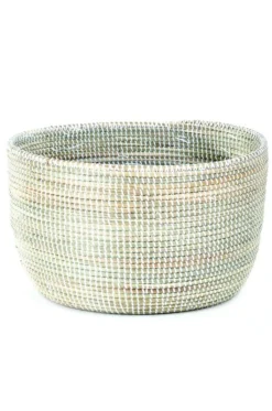Swahili African Modern Solid White Knitting Basket Home Goods