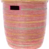 Swahili African Modern Sunrise Stripes Flat Lid Storage Basket