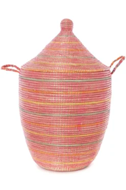 Swahili African Modern Home Goods Large Sunrise Stripes Laundry Hamper Basket