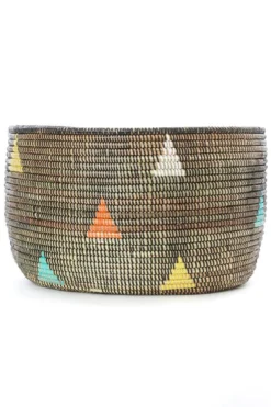 Swahili African Modern Baskets Teranga Triangles Knitting Basket