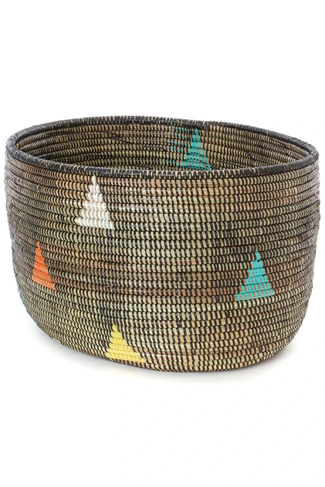Swahili African Modern Baskets Teranga Triangles Knitting Basket 3 Swahili African Modern Baskets Teranga Triangles Knitting Basket