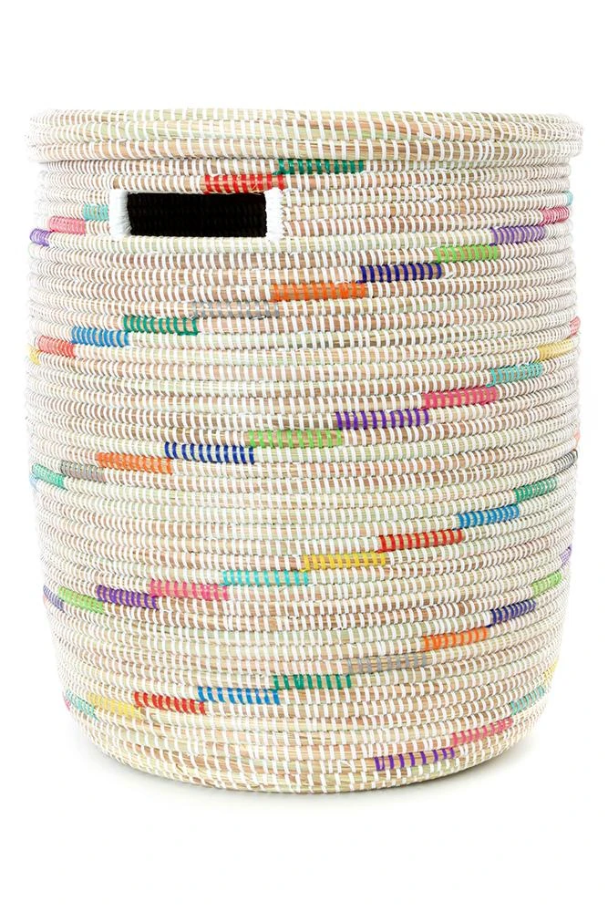 Swahili African Modern Vanilla Sugar Swirl Flat Lid Storage Basket Home Goods 3 Swahili African Modern Vanilla Sugar Swirl Flat Lid Storage Basket Home Goods