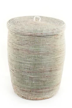 Swahili African Modern White Sand Dune Hamper Set