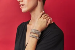 Swahili Coast Design Diamond Dark Blue Beaded Leather Cuff Jewelry