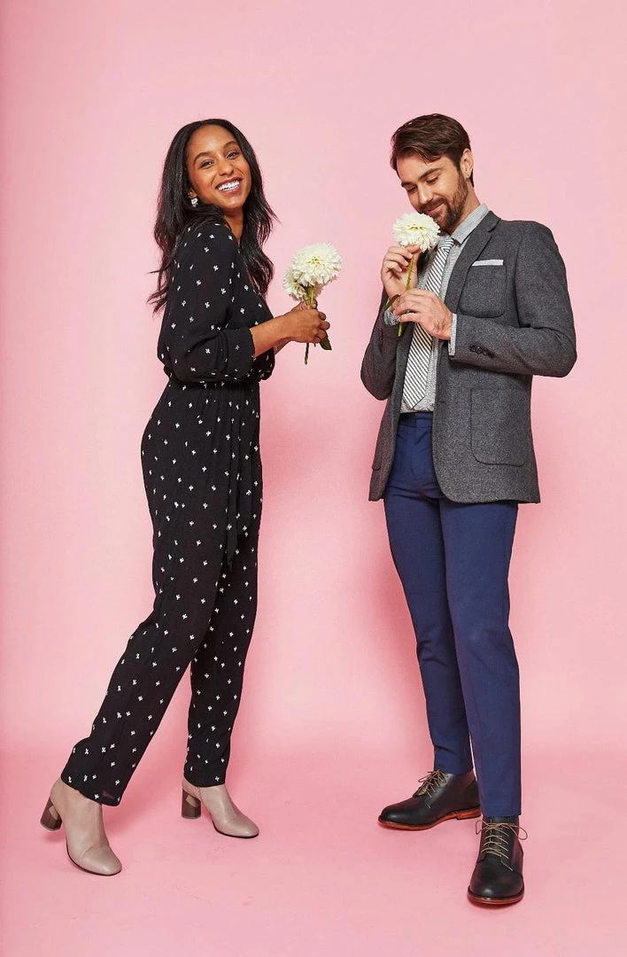 Symbology Baby Cacti Wrap Jumpsuit - Black + Ivory Clothing 5 Symbology Baby Cacti Wrap Jumpsuit - Black + Ivory Clothing