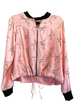 Symbology Dancing Ballerina Modal Bomber - Pink + Black 13 Symbology Dancing Ballerina Modal Bomber - Pink + Black