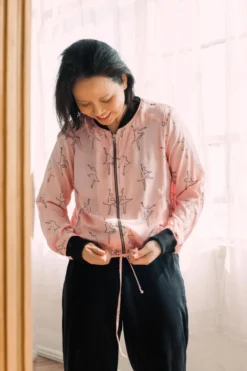 Symbology Dancing Ballerina Modal Bomber - Pink + Black 10 Symbology Dancing Ballerina Modal Bomber - Pink + Black