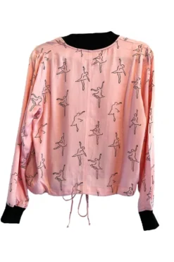 Symbology Dancing Ballerina Modal Bomber - Pink + Black 12 Symbology Dancing Ballerina Modal Bomber - Pink + Black