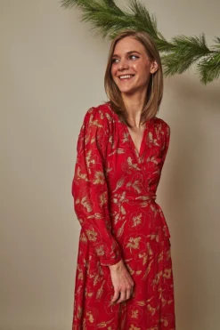 Symbology Hibiscus Empress Wrap Dress Red Lipstick + Gold Best Sellers