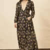 Symbology Hibiscus Flower Empress Maxi - Black + Gold Best Sellers