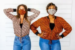 Symbology Leopard Modal Bomber Jacket - Blush + Black Sale