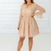 Symbology Leopard Chiffon Dress - Blush + Gold