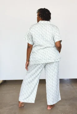 Symbology Best Sellers Modal Leopard Pajama Set - Cream + Sage