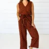 Symbology Clothing Leopard Sleeveless Jumpsuit - Sierra + Black