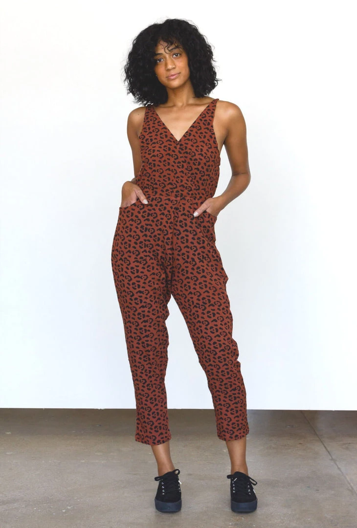 Symbology Leopard Strappy Jumpsuit - Sierra + Black 3 Symbology Leopard Strappy Jumpsuit - Sierra + Black