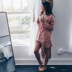 Symbology Best Sellers Leopard Pajama Set - Blush + Berry