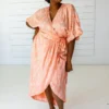 Symbology Stylized Modal Maxi Wrap Dress - Peach 1 Symbology Stylized Modal Maxi Wrap Dress - Peach