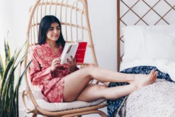 Symbology Tattoo Flower Pajama Set - Dusty Rose + Cream