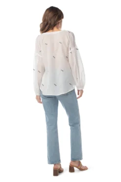 Synergy Organic Clothing Embroidered Amber Top - Tofu White