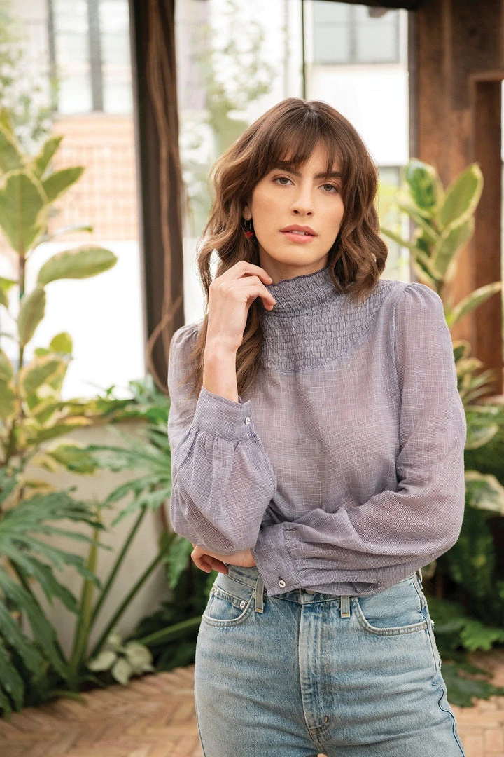 Synergy Organic Clothing Delphina Top - Navy Checked Best Sellers 3 Synergy Organic Clothing Delphina Top - Navy Checked Best Sellers