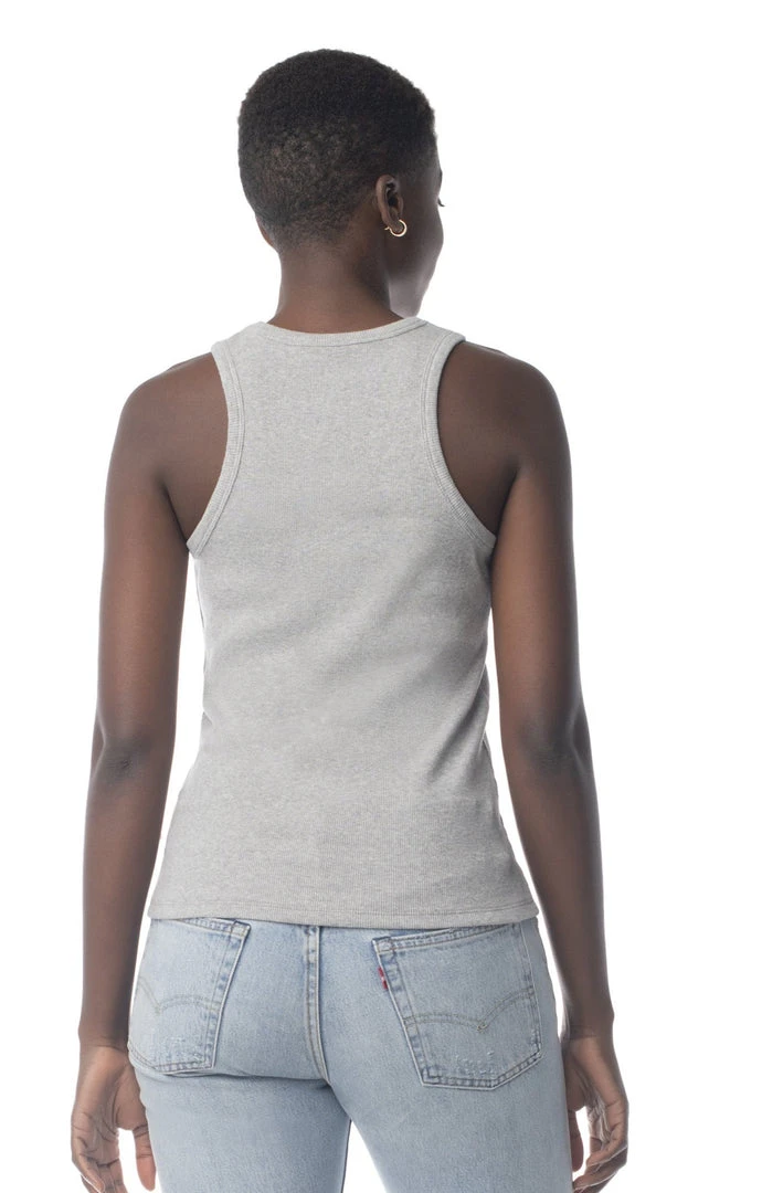Synergy Organic Clothing Rib Knit Shell Tank Top - Heather Gray Sale 4 Synergy Organic Clothing Rib Knit Shell Tank Top - Heather Gray Sale