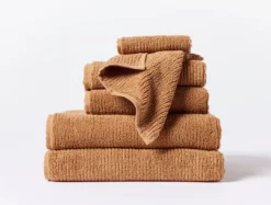 Coyuchi New Arrivals Temescal Ribbed Towels - Terra