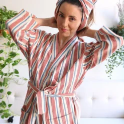 Anatolico Home Goods Terra Short Turkish Robe