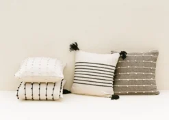 Territory Design Loops Throw Pillow Cover - Gray