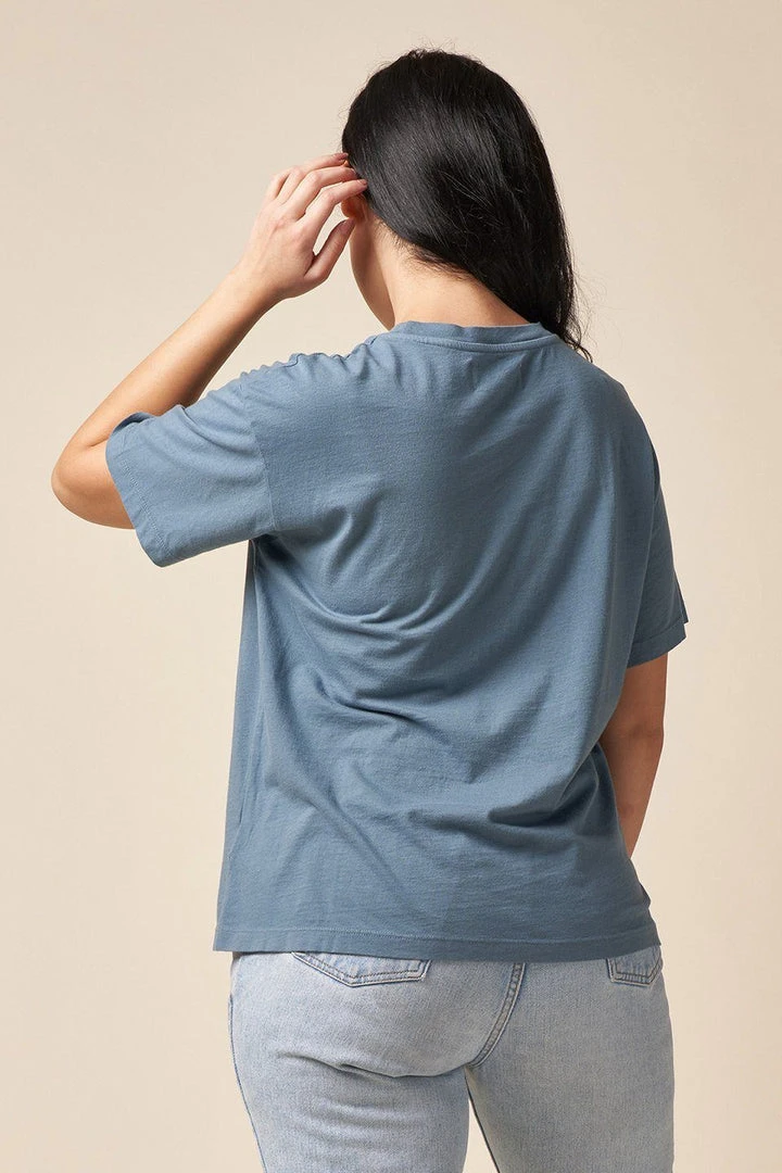 The Standard Stitch Made In USA Boxy Crew - Stone Blue 6 The Standard Stitch Made In USA Boxy Crew - Stone Blue