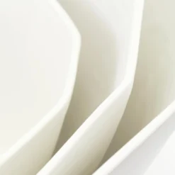 The Bright Angle Porcelain Nesting Bowl Set - Silk White Home Goods