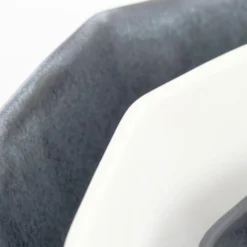 The Bright Angle Porcelain Nesting Bowl Set - Mica Black