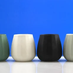 The Bright Angle Kitchen + Dining Black Porcelain Wine Cup