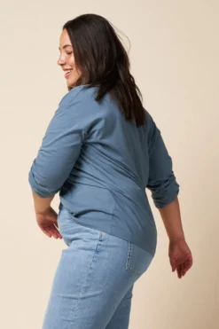 The Standard Stitch Clothing Long Sleeve Tee - Stone Blue