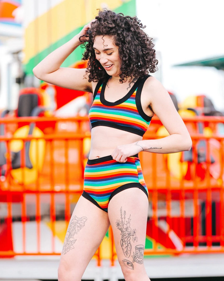 Thunderpants USA Rainbow Stripe Bralette 3 Thunderpants USA Rainbow Stripe Bralette