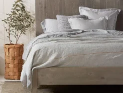 Coyuchi Topanga Matelasse Blanket - Neutral Stripe