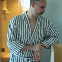 Anatolico Home Goods Gray Unisex Turkish Robe