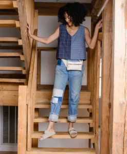 Anchal Clothing Two-Tone Crop Tank Top