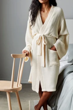 Ettitude Best Sellers Unisex Bamboo Waffle Robe - Natural