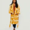 Anchal Home Goods Stripe Unisex Robe - Mustard