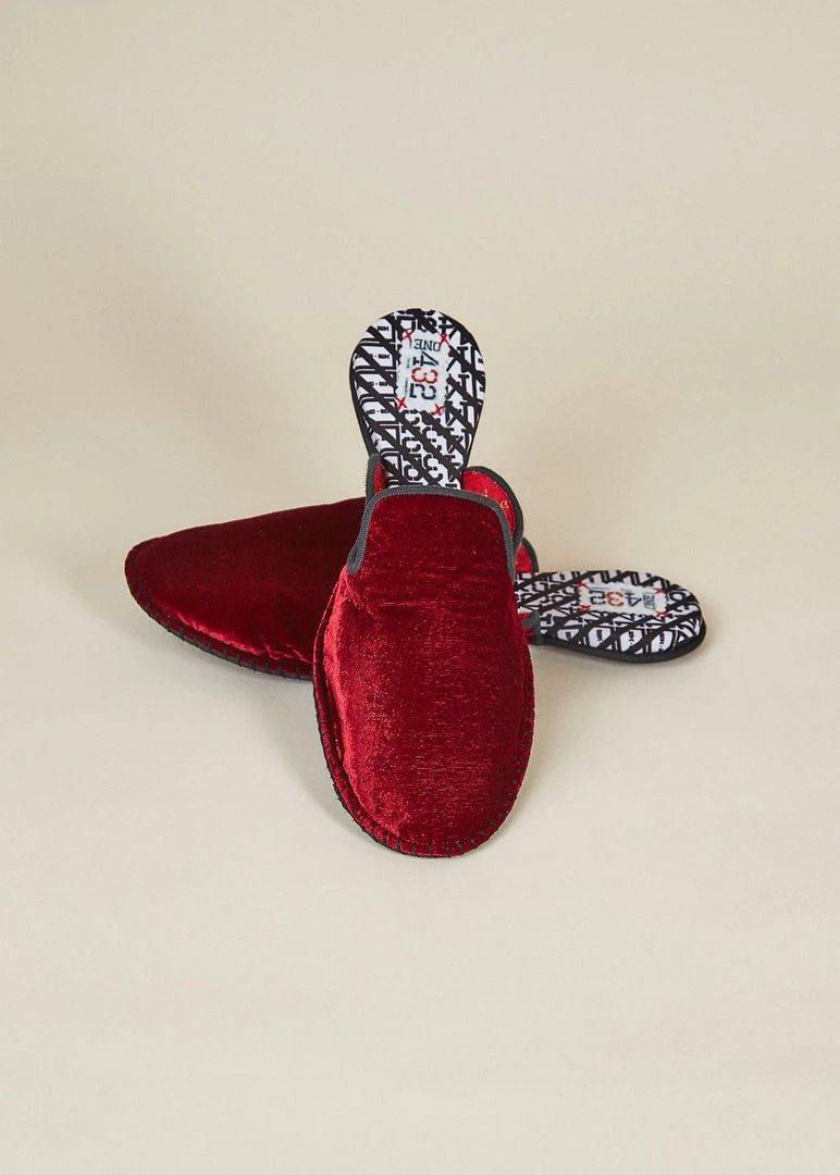ONE432 Upcycled Velvet Unisex Slippers - Begum Scarlet Best Sellers 7 ONE432 Upcycled Velvet Unisex Slippers - Begum Scarlet Best Sellers