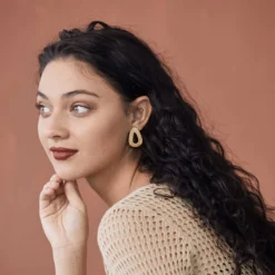 Nisolo Upcycled Brass Open Drop Earrings