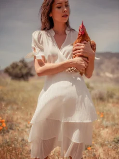 Valani Clothing Chanthu Banana Midi Skirt - Cloud Dancer