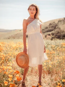 Valani Special Occasion Sokha Banana Midi Dress - Cloud Dancer