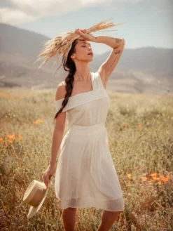 Valani Srey Banana Midi Skirt - Cloud Dancer